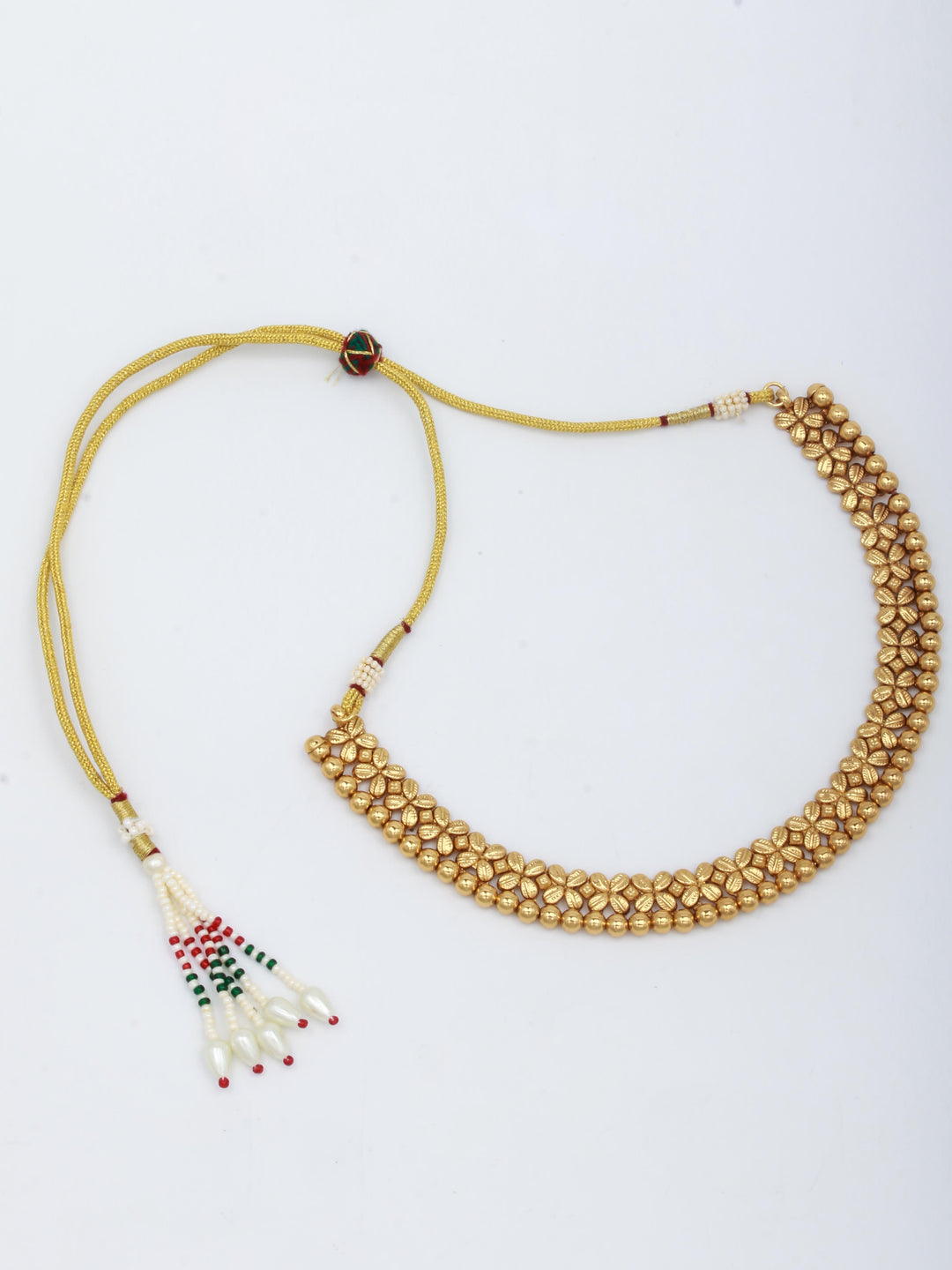 Golden Necklace Set With Earrings