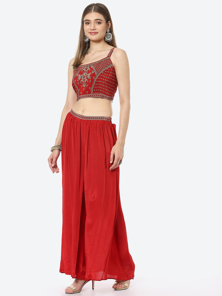 Digital Printed Crepe Kurti With Sharara &amp; Georgette Jacket