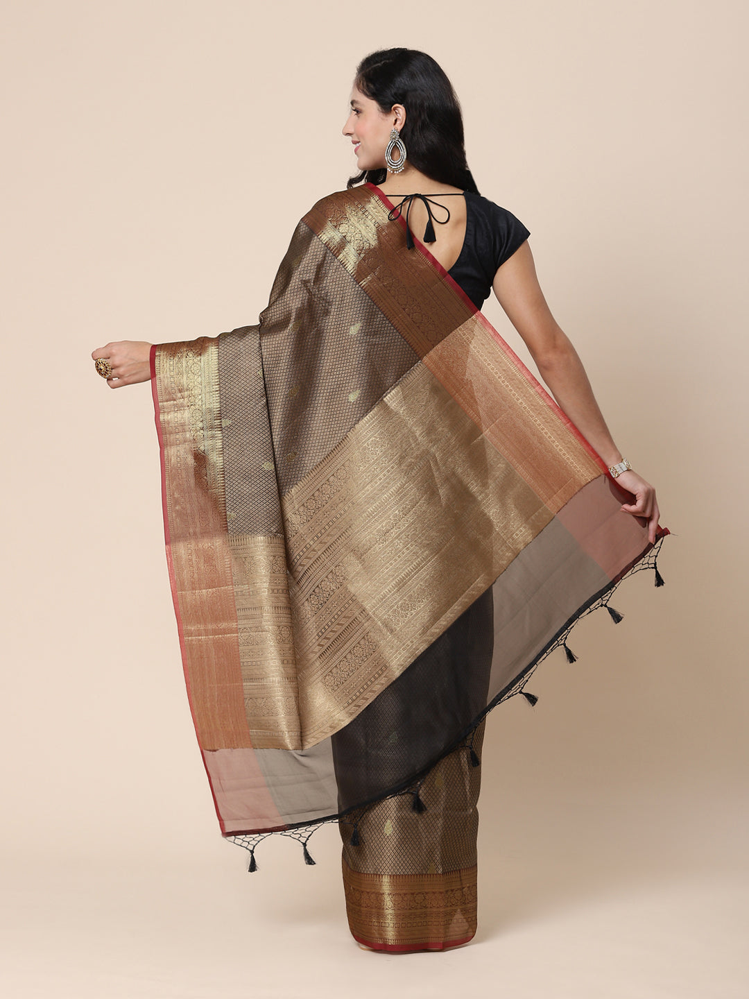 Resham Jaal Cotton Woven Saree