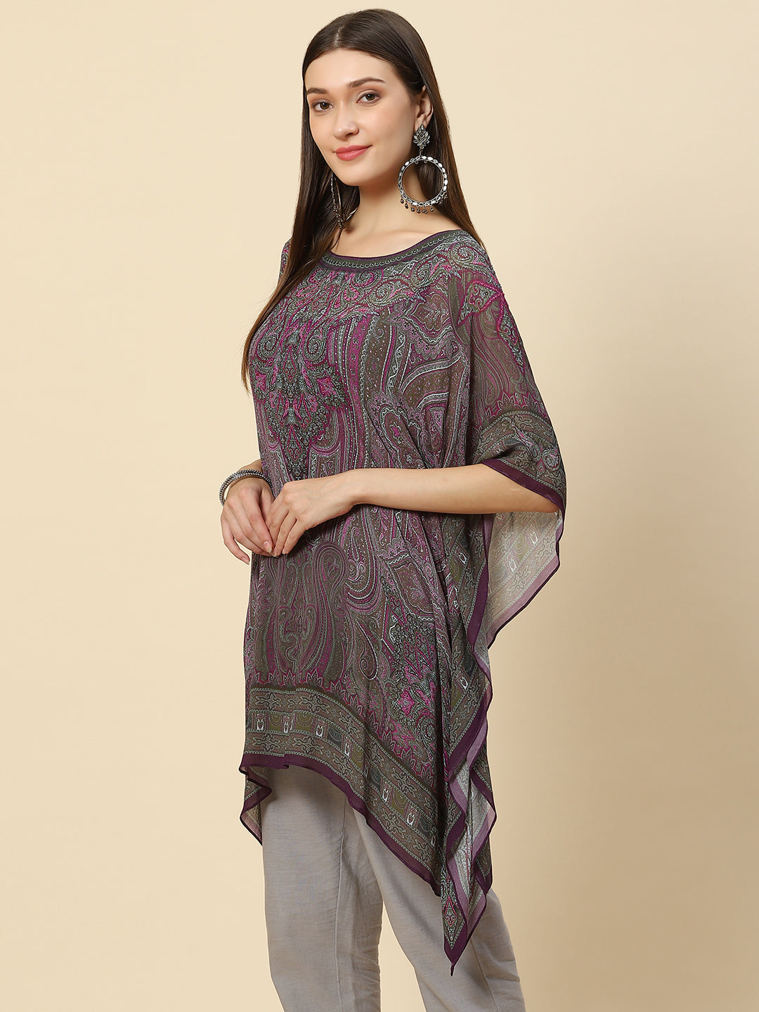 Digital Printed Georgette Kaftan Kurta