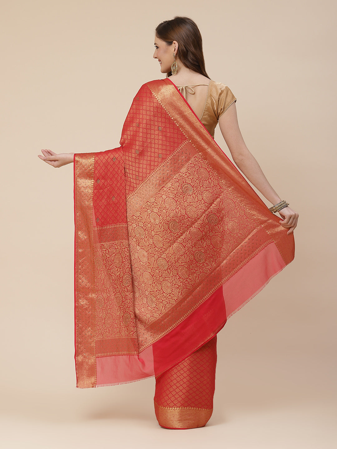 Stone Work Georgette Plain Saree