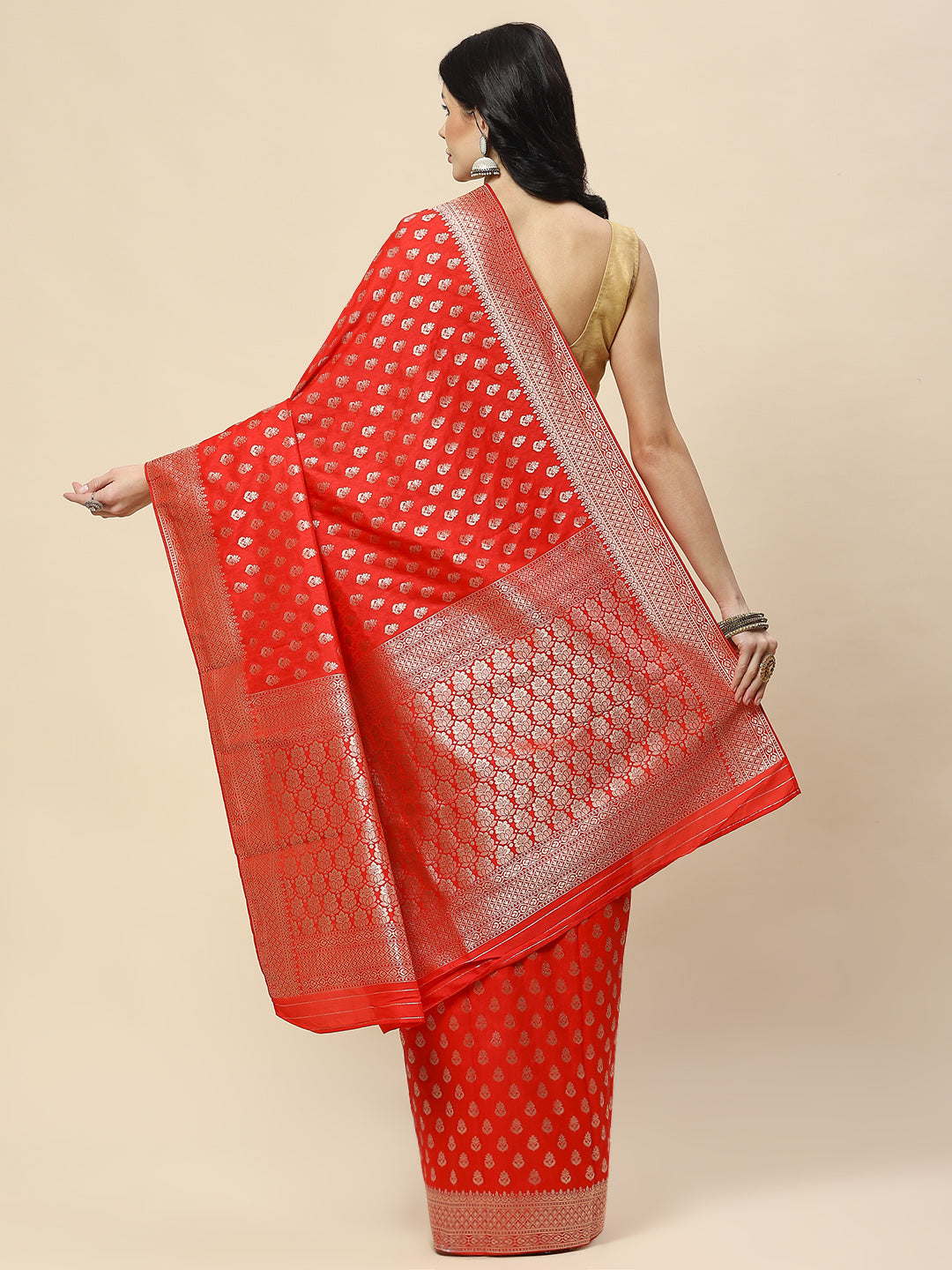 Zari Booti Woven Art Silk Banarsi Saree