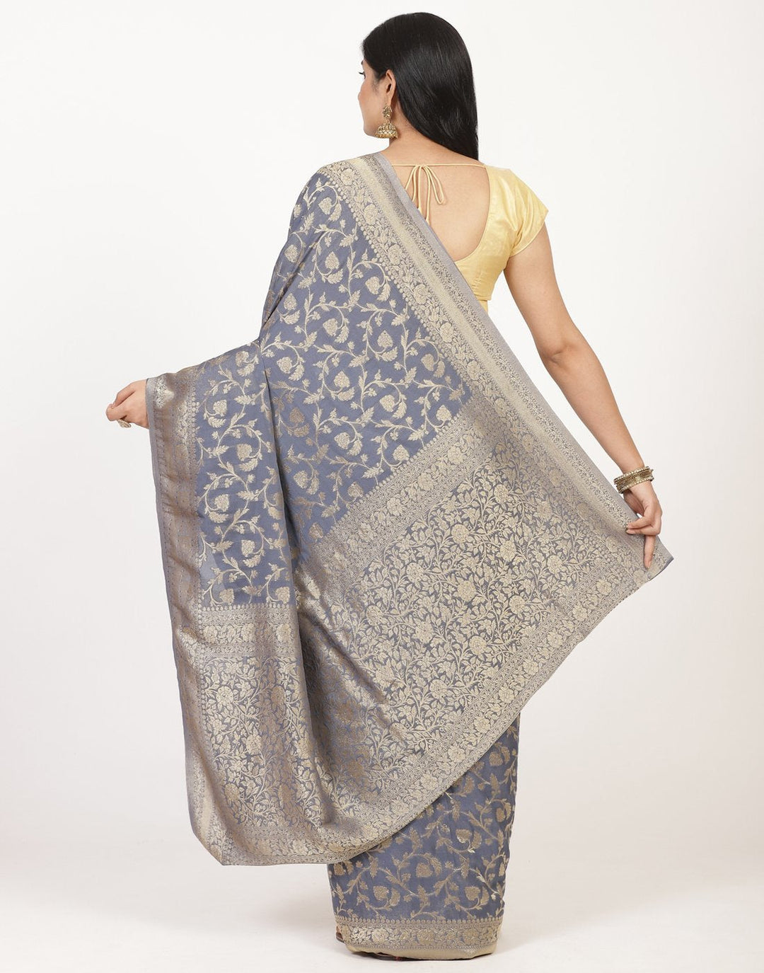 MBZ Meena Bazaar-Zari Jaal Art Georgette Saree