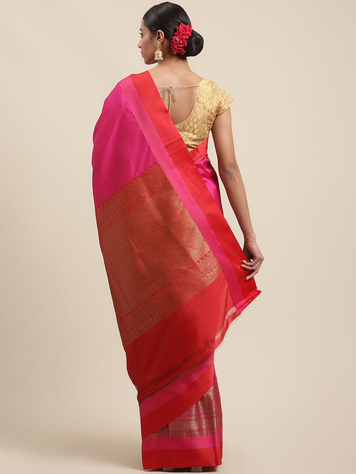 Plain Zari Border Cotton Woven Saree