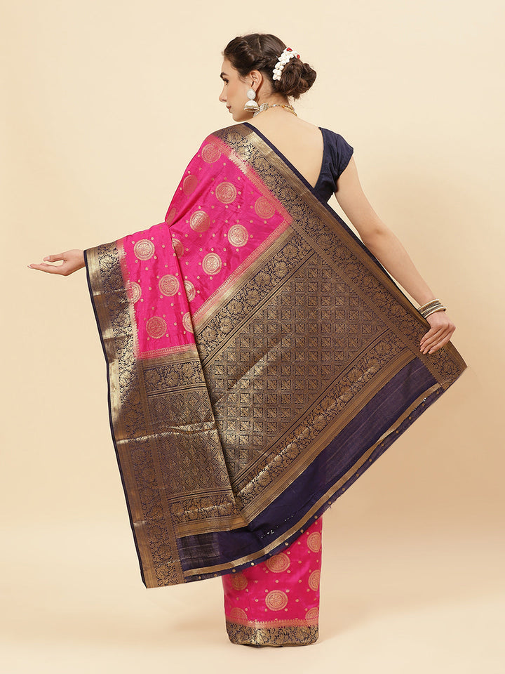 Art Handloom Saree with Zari Border Booti