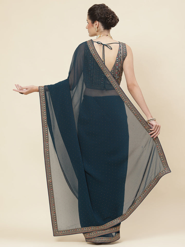 Embroidered Georgette Saree
