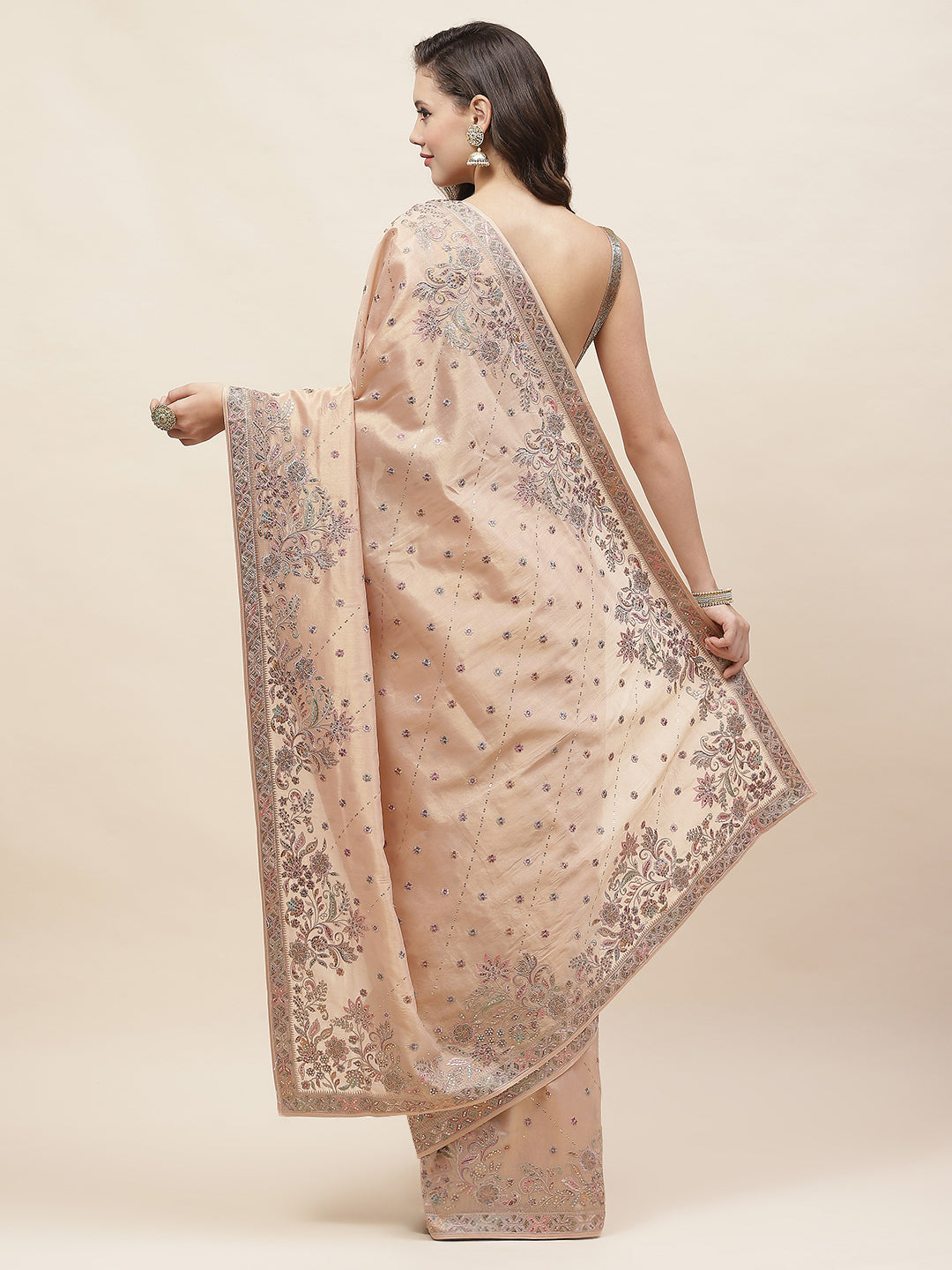 Resham Jaal Embroidery Banarsi Saree