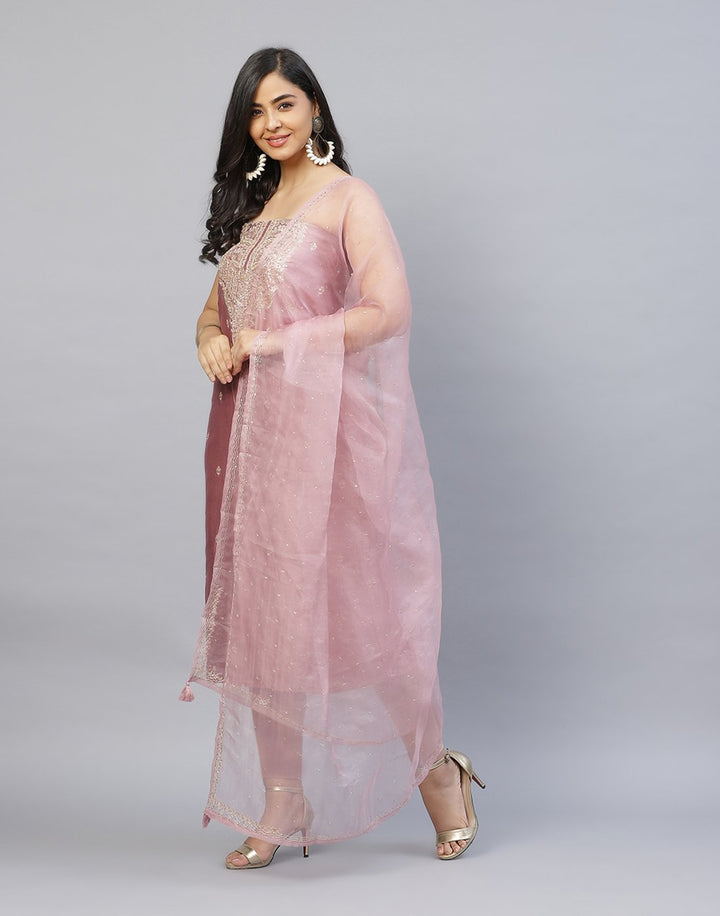 Embroidered Handloom Dupion Suit Piece