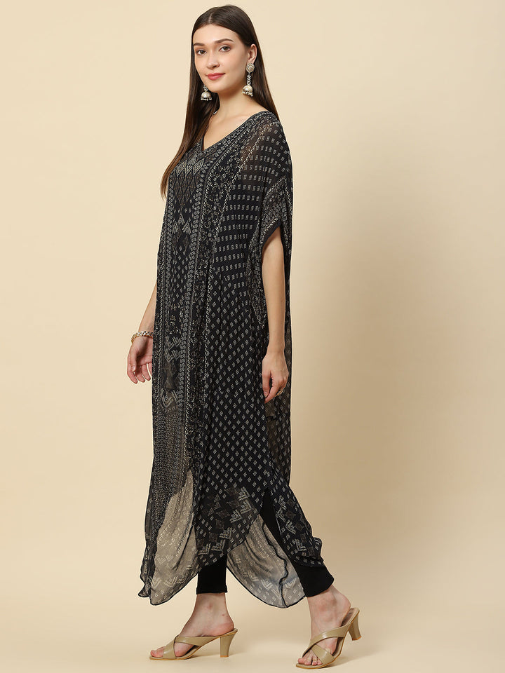 Digital Printed Georgette Kaftan Kurta