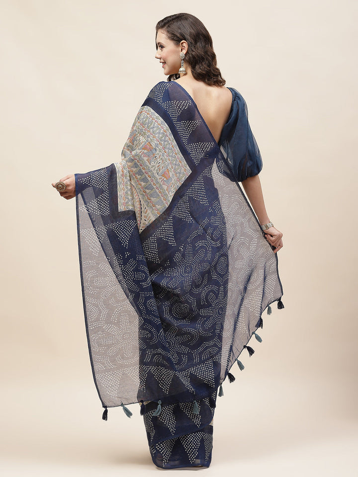 Madhubani Printed Cotton Saree