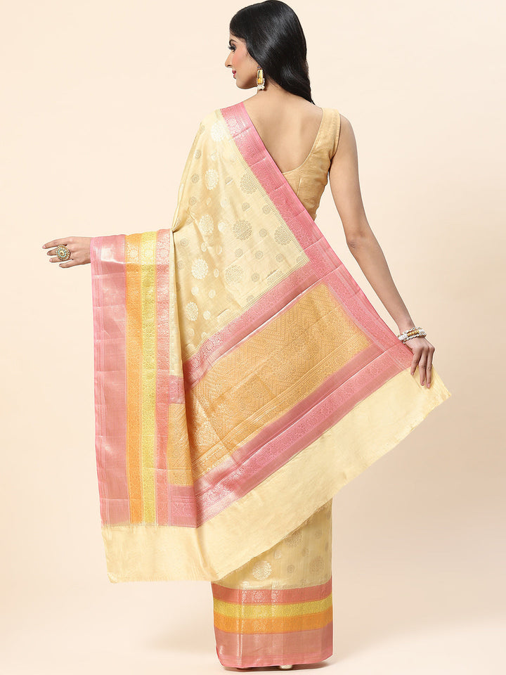 Zari Border Booti Cotton Woven Saree