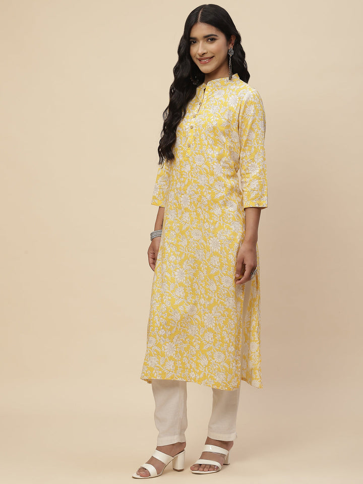 Floral Printed Cotton Kurta