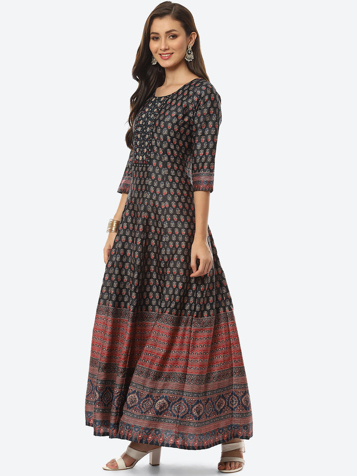Mirror Work Printed Handloom Kurta