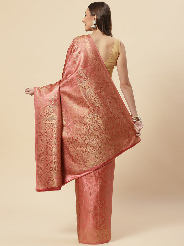 Zari Jaal Satin Woven Saree