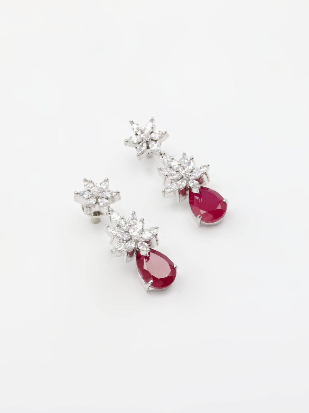 Red &amp; White Drop &amp; Dangler Earrings