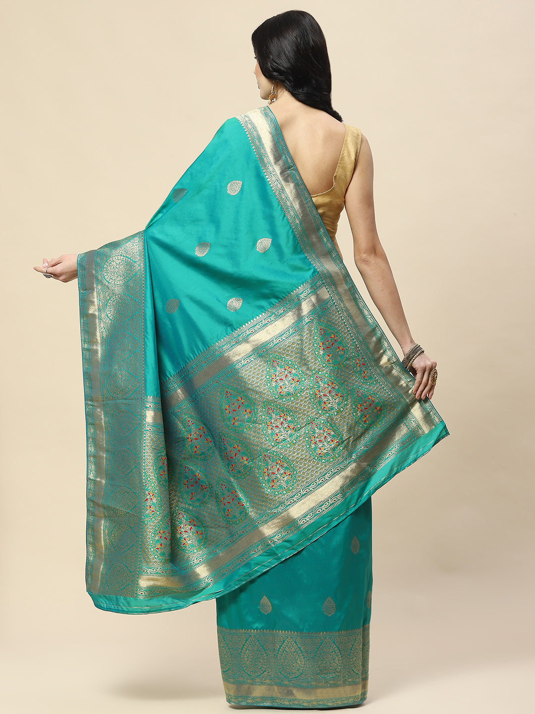 Zari Booti Woven Art Silk Banarsi Saree