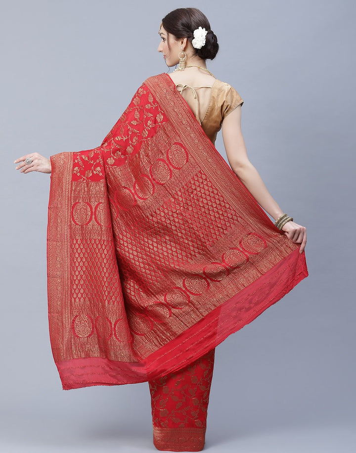 Antiq Zari Jaal Crepe Saree