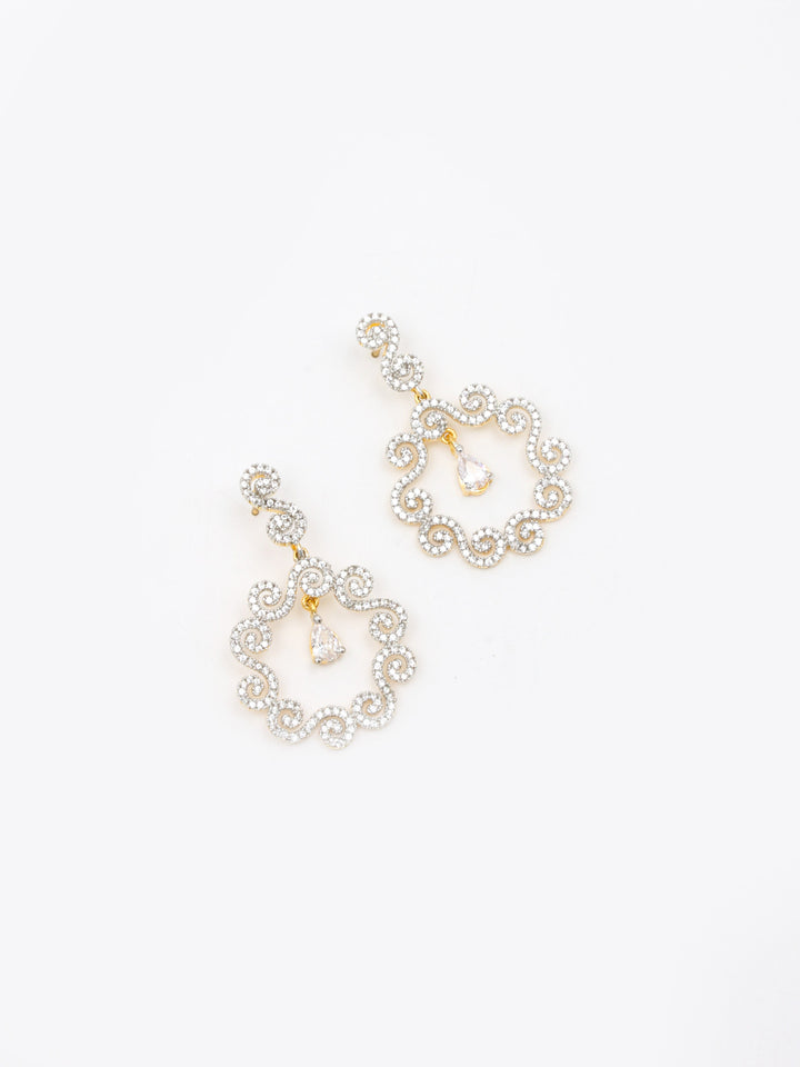White Stones Drop &amp; Danglers Earrings