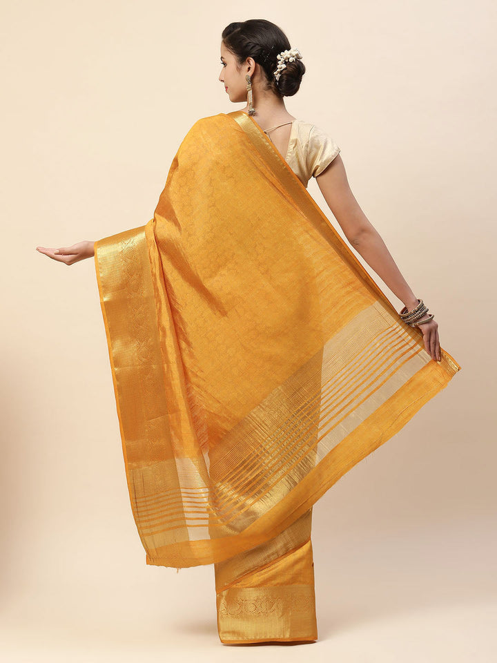 Plain Zari Border Art Handloom Woven Saree