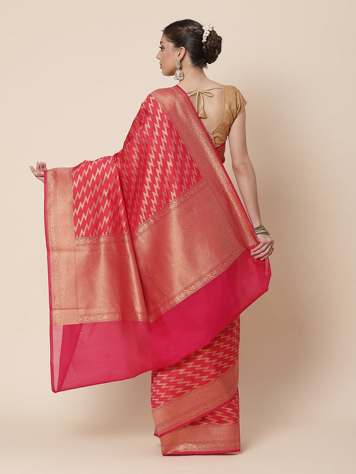 Zari Jaal Cotton Woven Saree