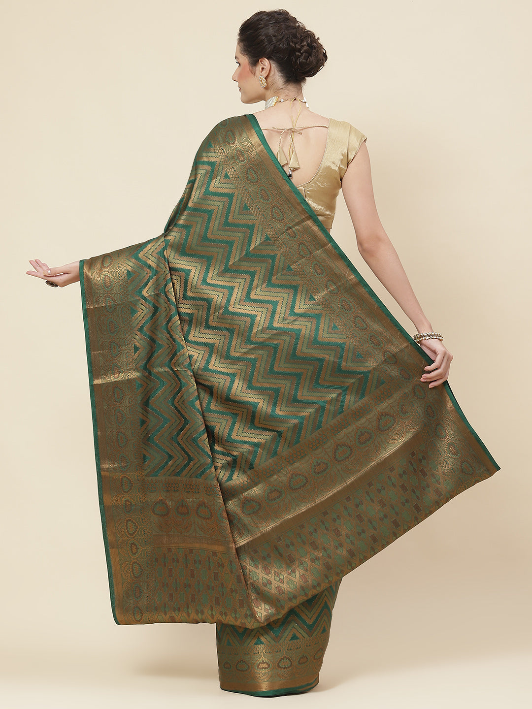 Leheriya Pattern Woven Handloom Saree