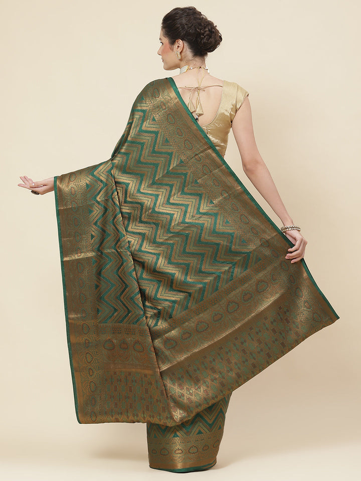 Leheriya Pattern Woven Handloom Saree