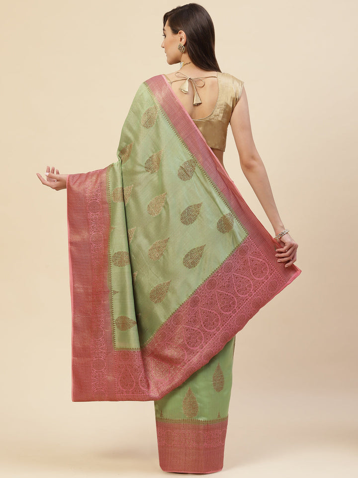 Zari Border Booti Cotton Woven Saree