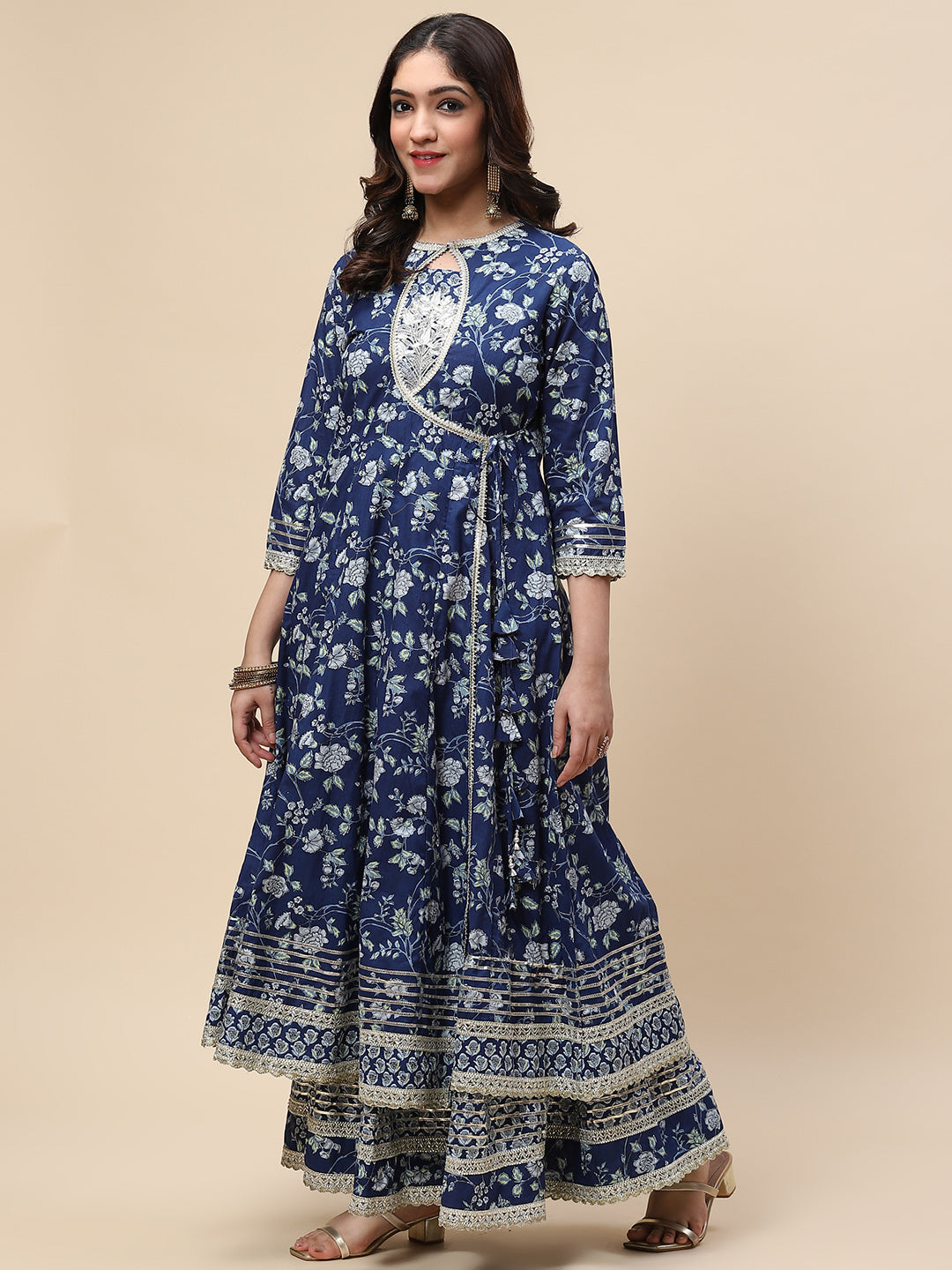 Printed Cotton Double Layer Anarkali Kurta