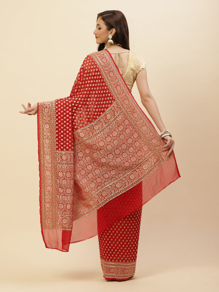 Stone Banarasi Embroidered Saree