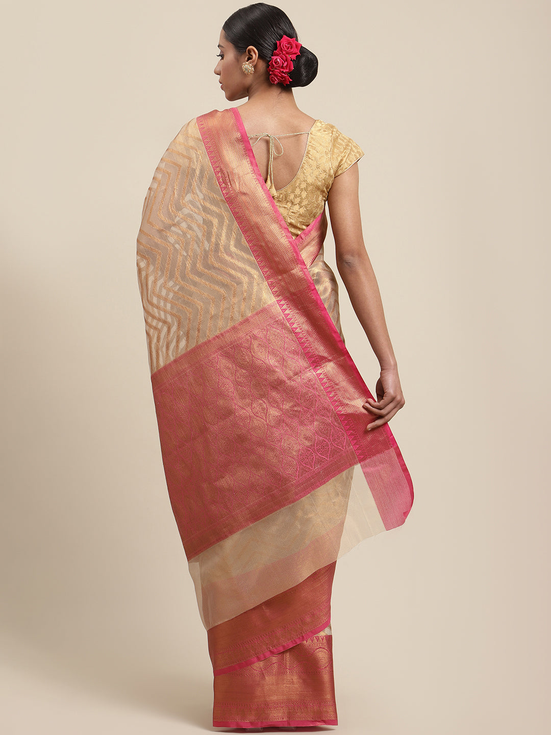 Zari Jaal Cotton Woven Saree