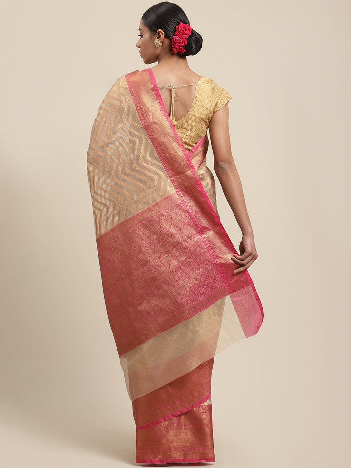 Zari Jaal Cotton Woven Saree
