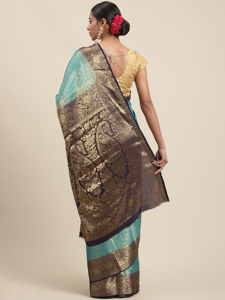 Brocade Zari Border Art Handloom Woven Saree