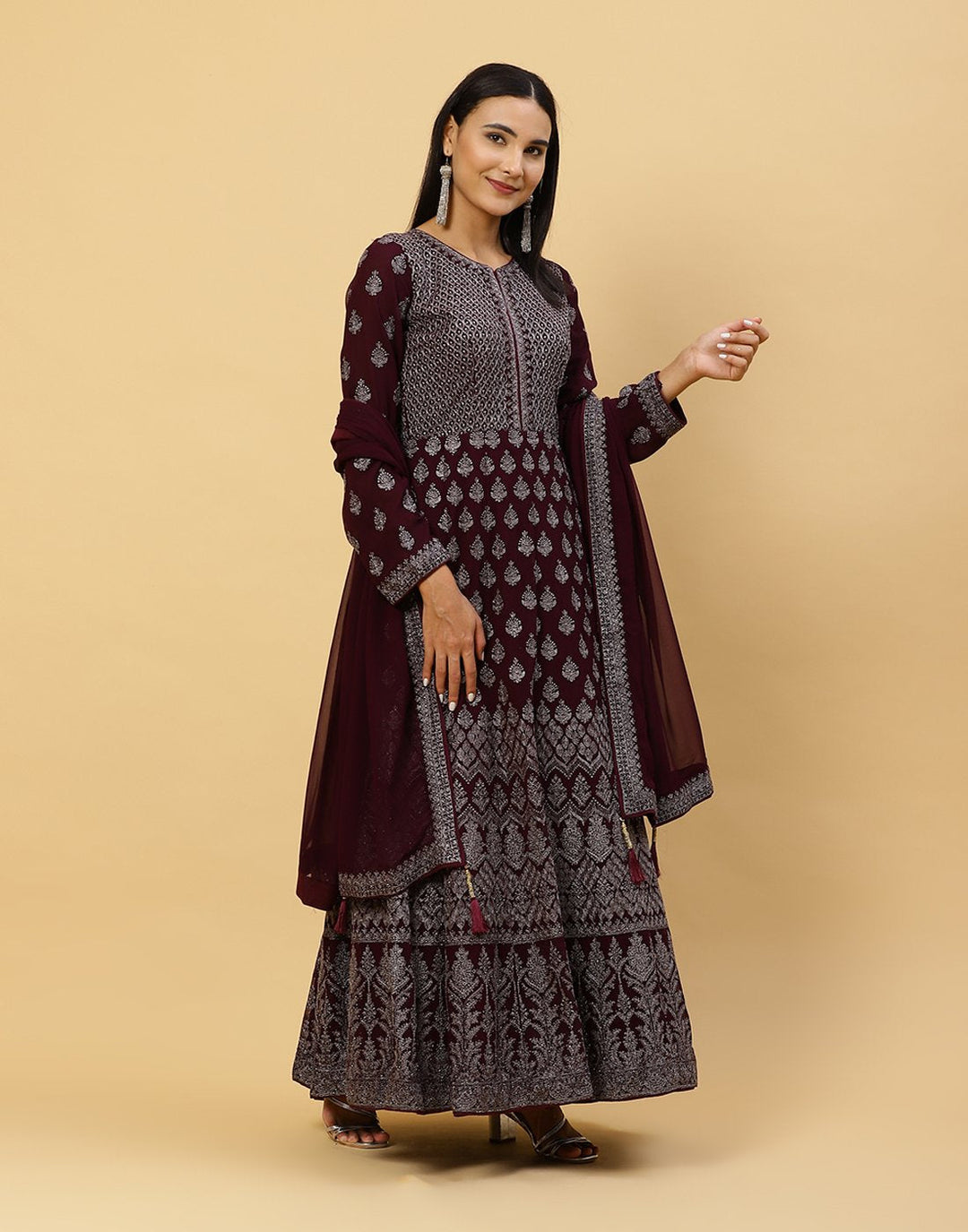 Embroidered Georgette Salwar Kameez Stitched Suit With Dupatta