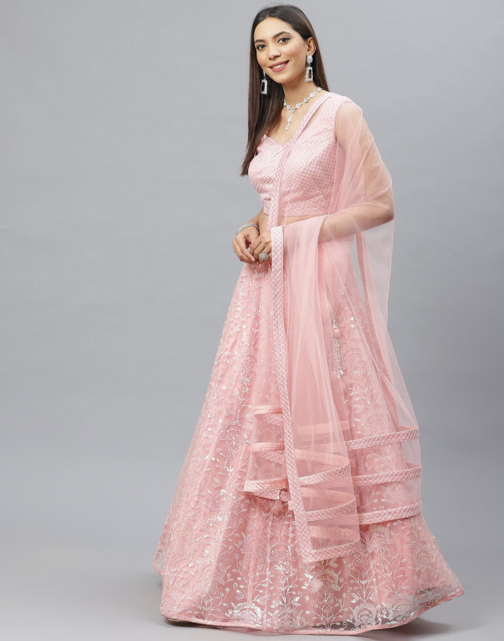 Net Lehenga With Choli And Dupatta