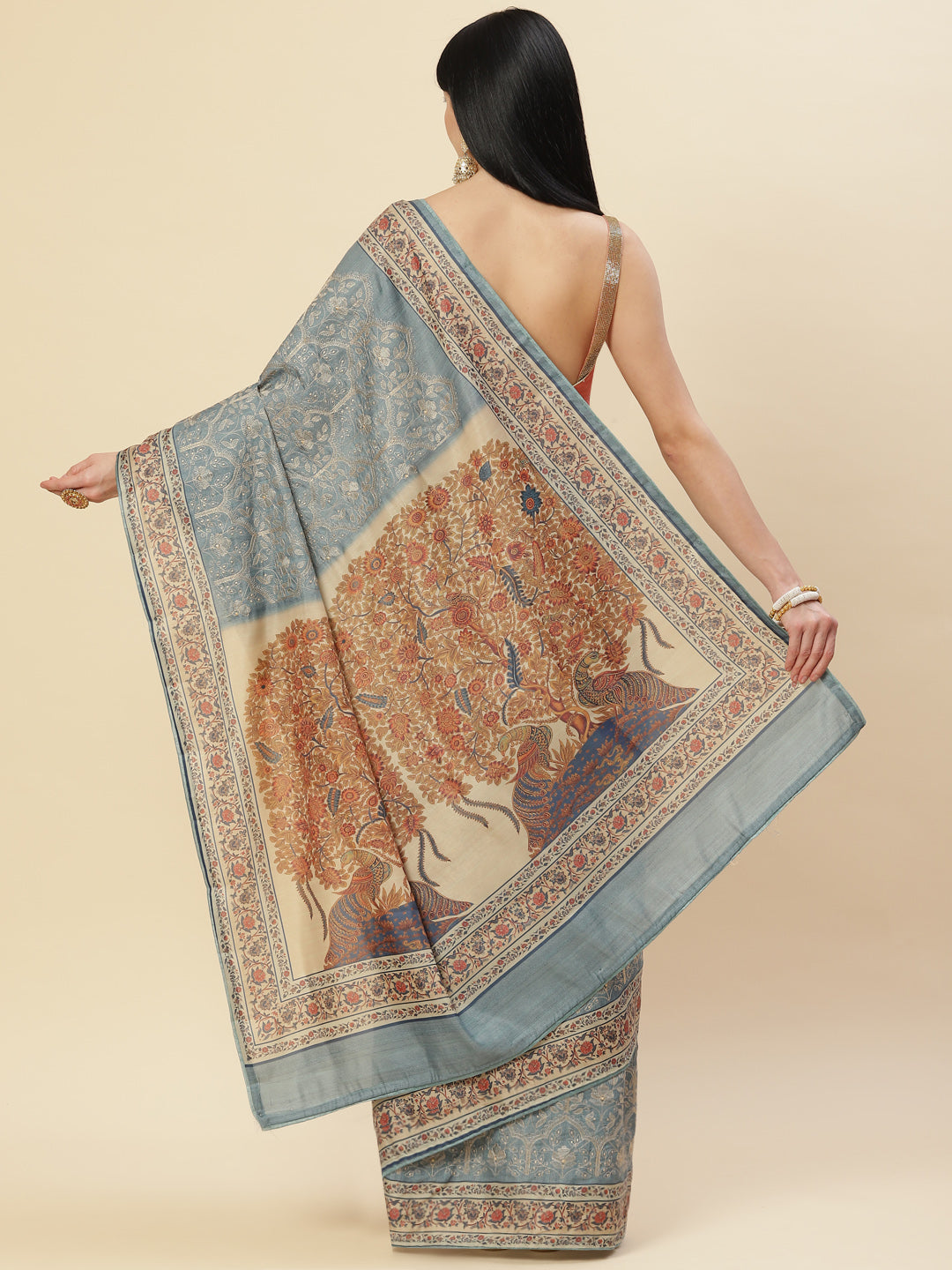 Printed Tussar Saree