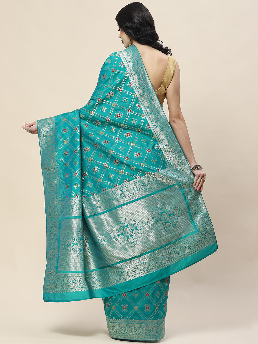 Zari Jaal Woven Art Silk Banarsi Saree