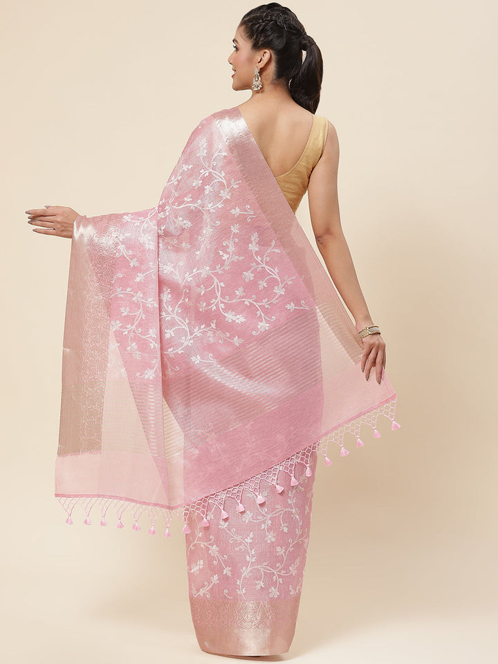 Resham Jaal Embroidered Cotton Saree