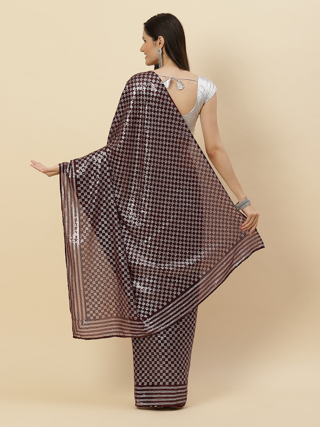 Sequin Embroidered Georgette Saree