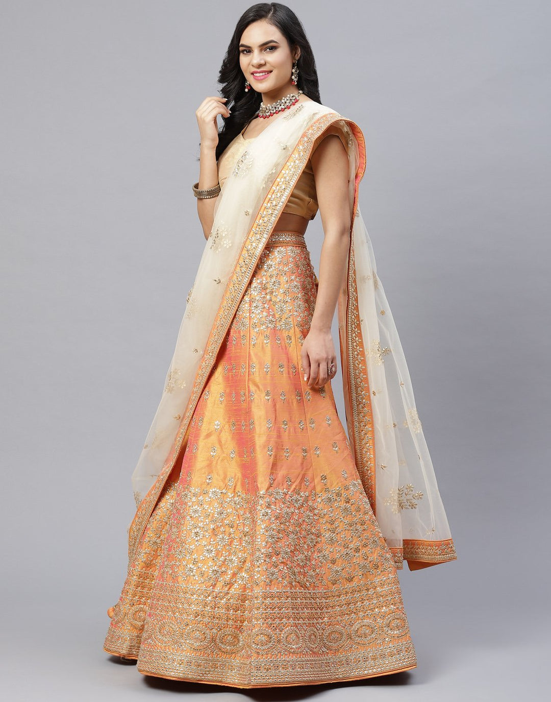 Handloom Dupion Lehanga Set