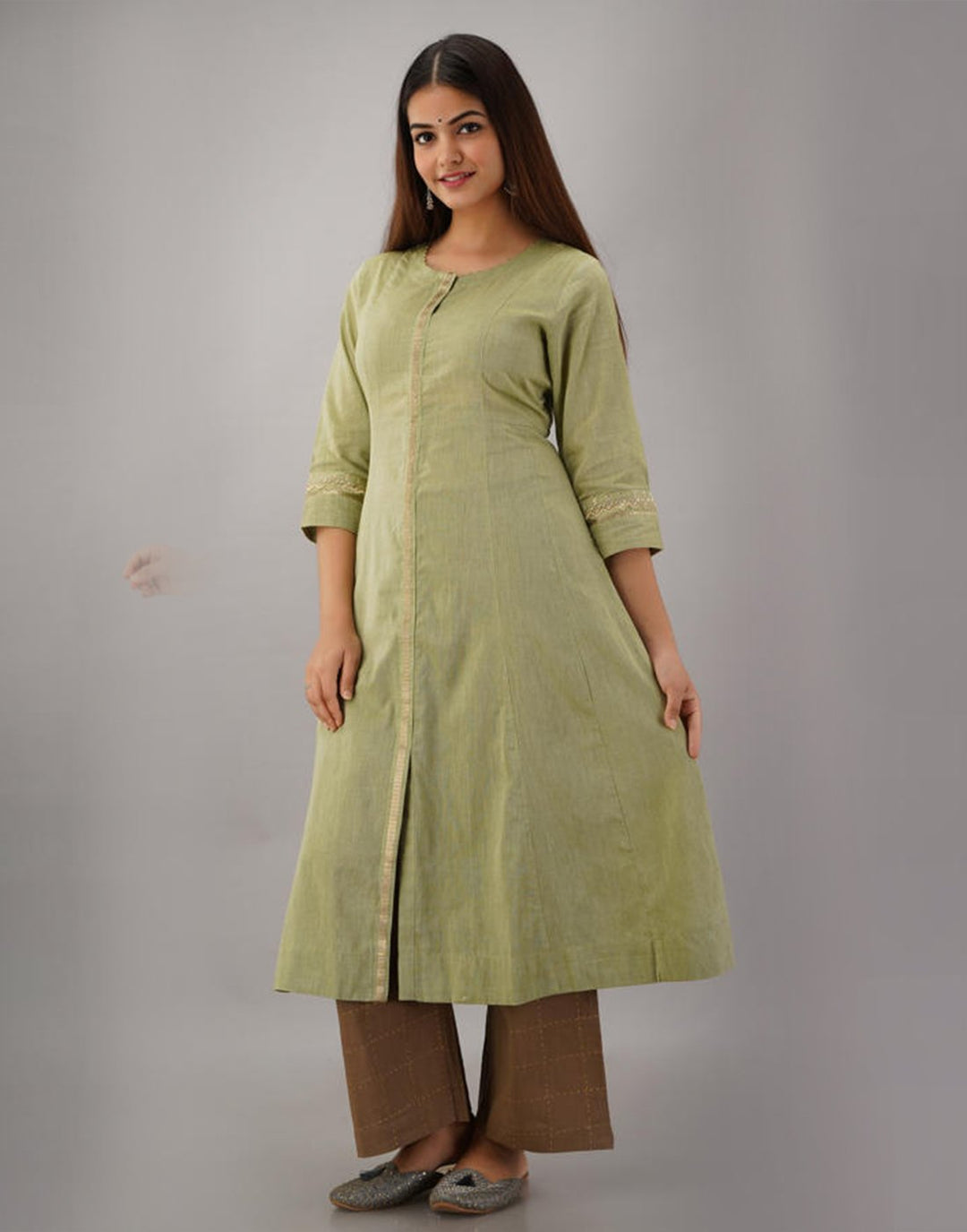 Printed Cotton Anarkali Kurti With Pant