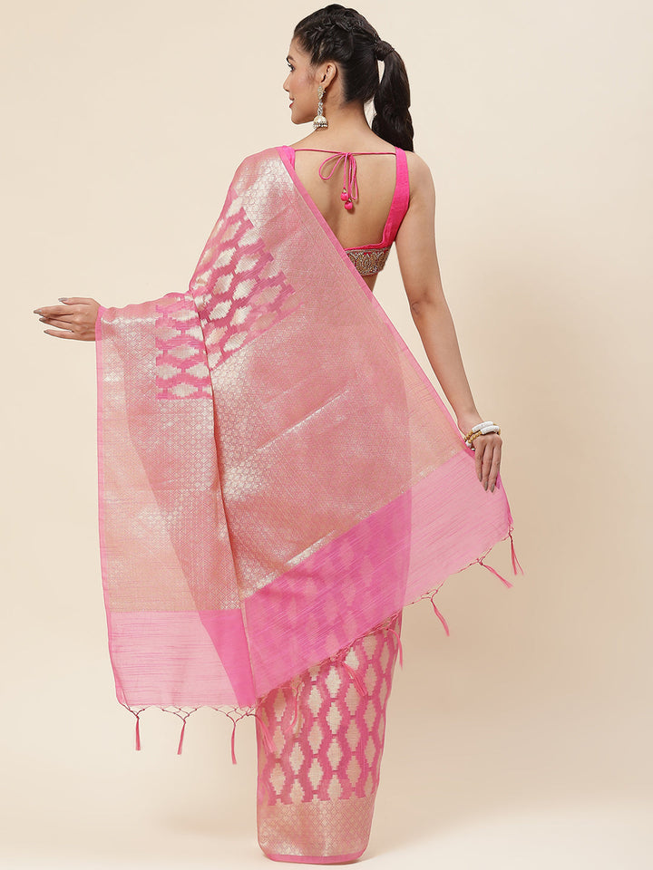 Zari Jaal Woven Cotton Saree