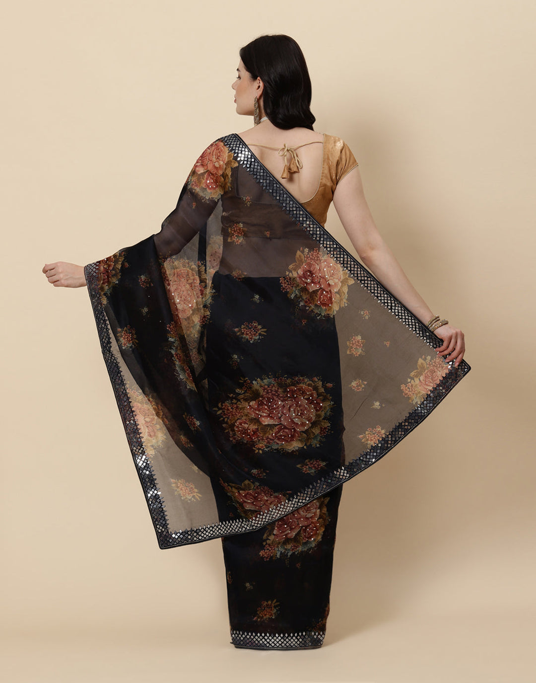 Printed Organza Kora Saree