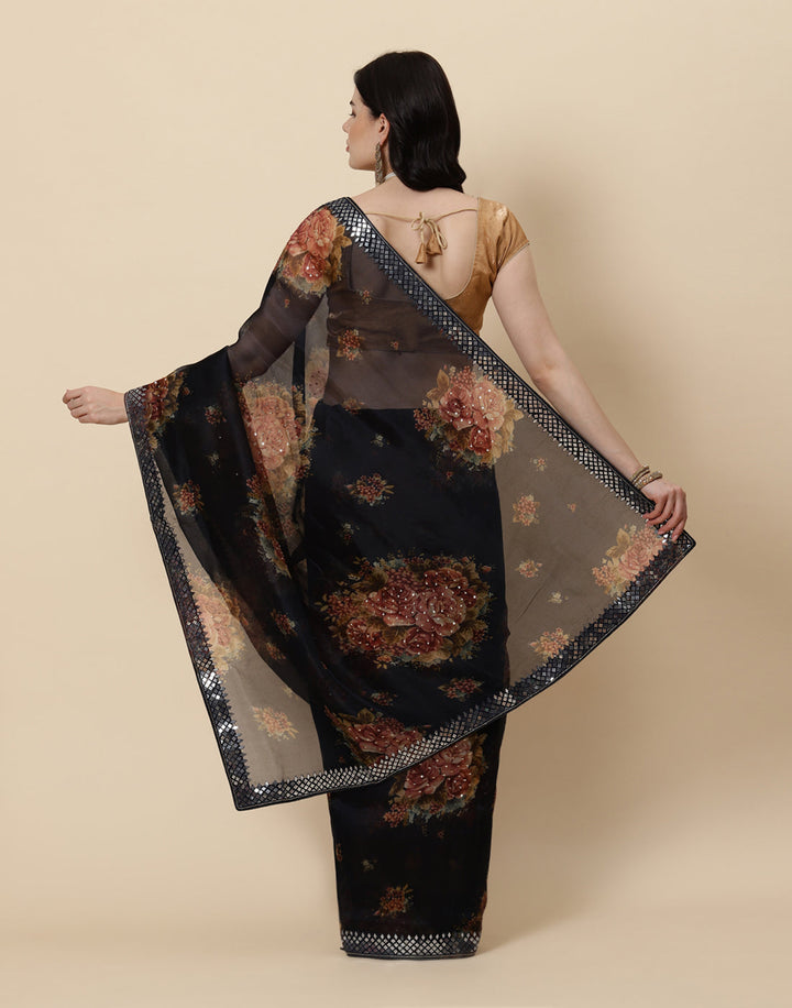 Printed Organza Kora Saree