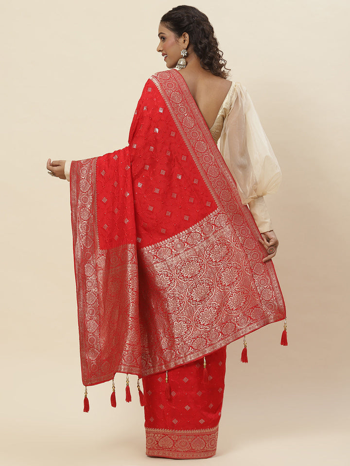 Embroidered Art Handloom Saree