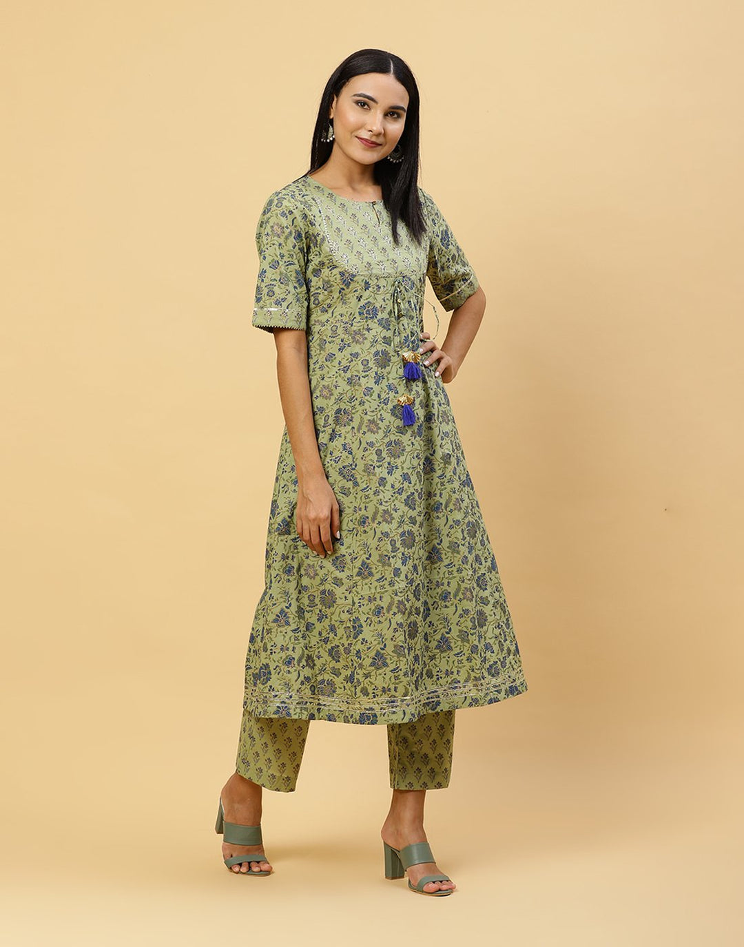 Printed Cotton Kurti With Pant