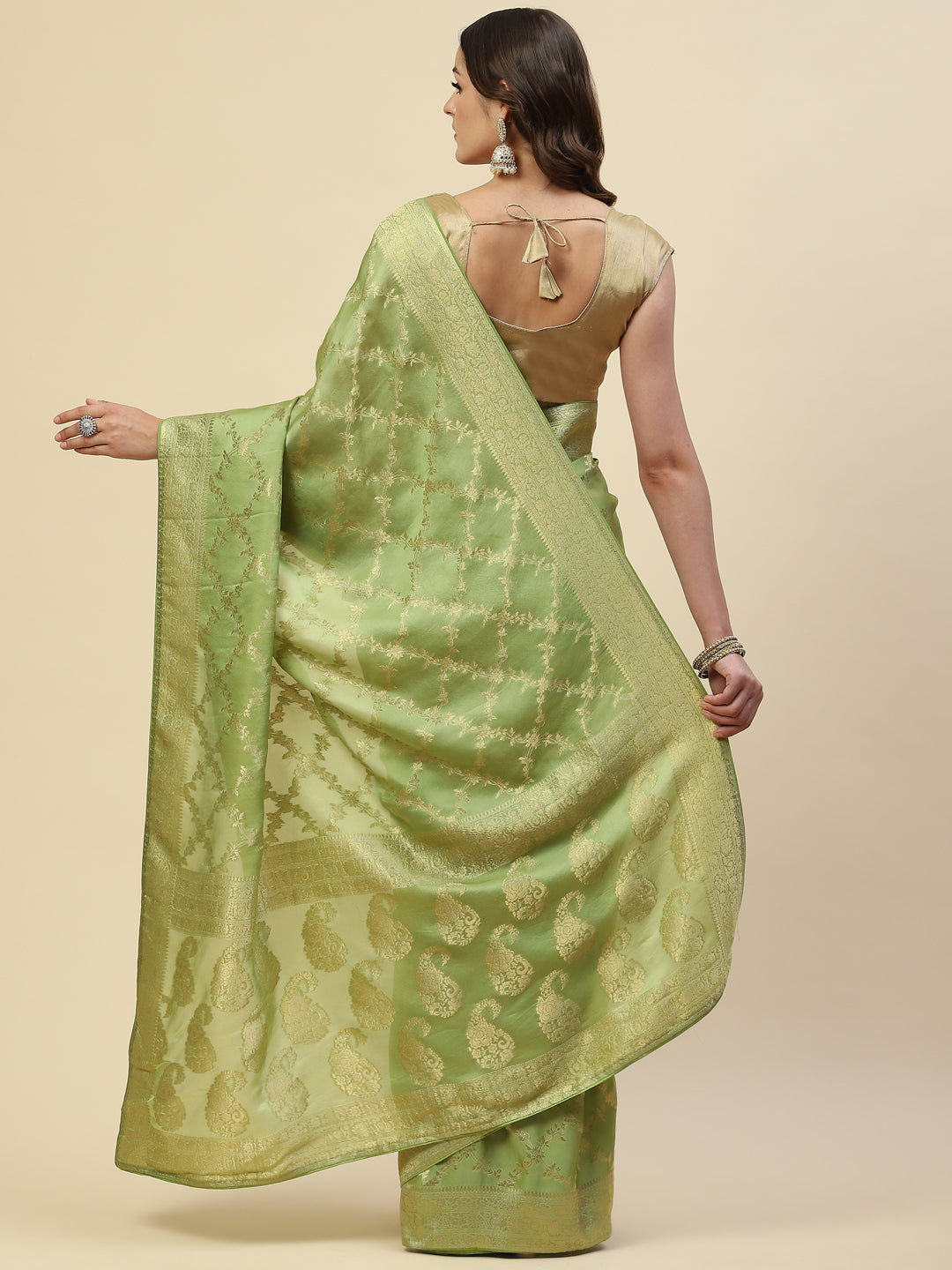 Zari Jaal Banarasi Woven Saree