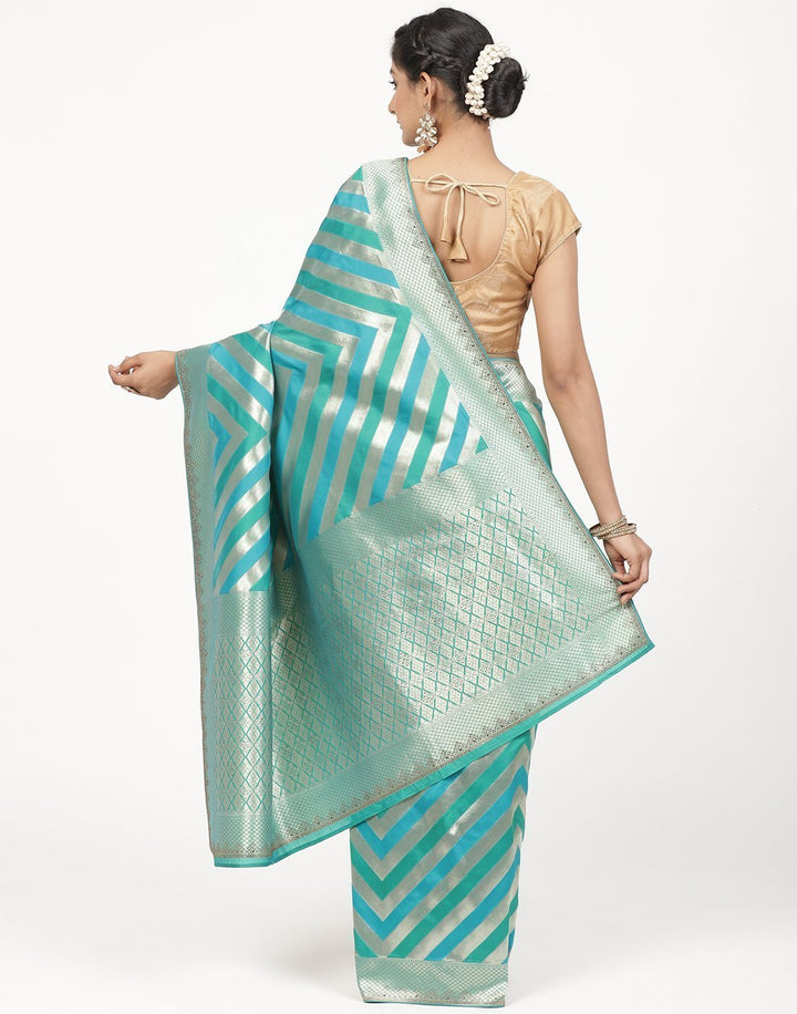 Banarasi Rama Green Silk Saree