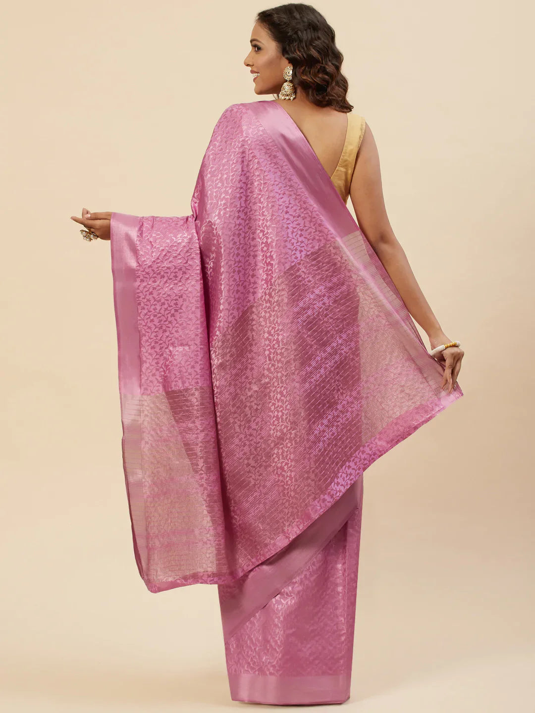 Jacquard Zari Border Handloom Woven Saree