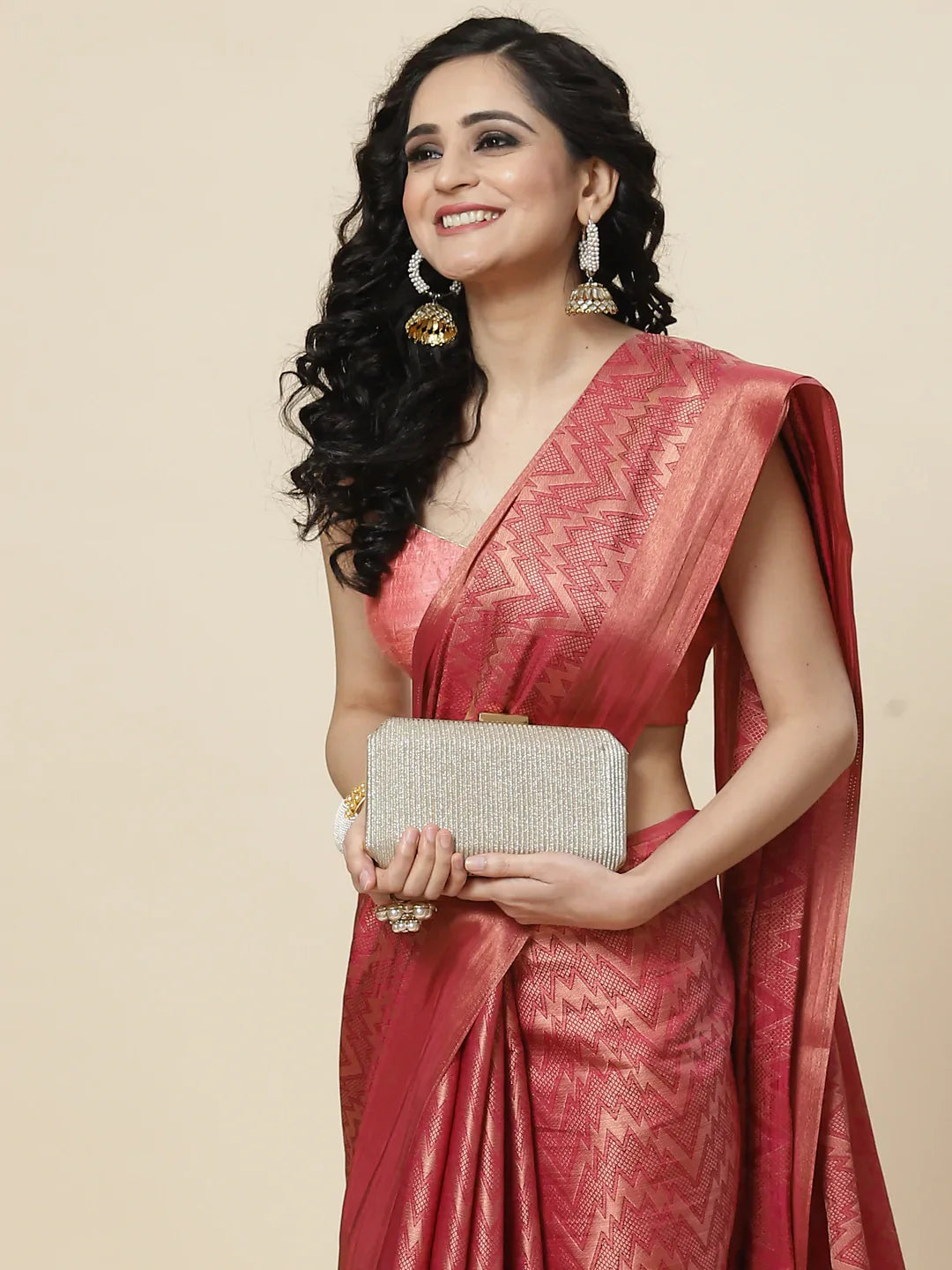 Brocade Zari Jaal Handloom Woven Saree