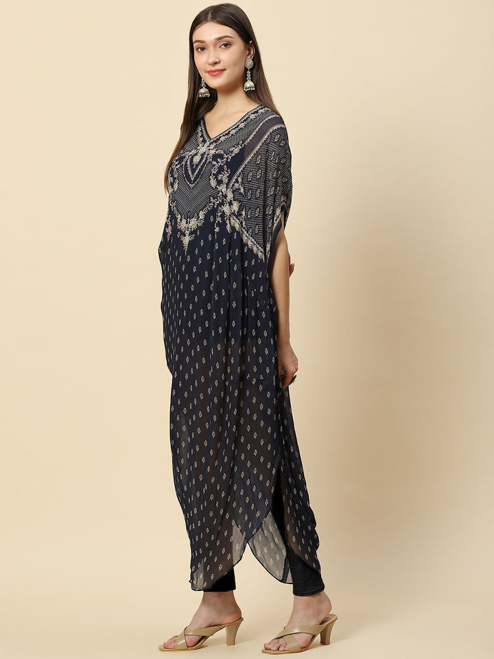 Digital Printed Georgette Kaftan Kurta